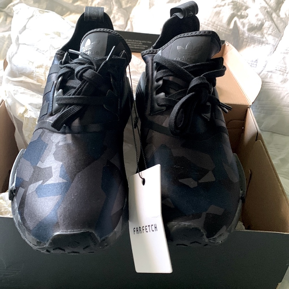 Adidas limited edition black on black camo size 10